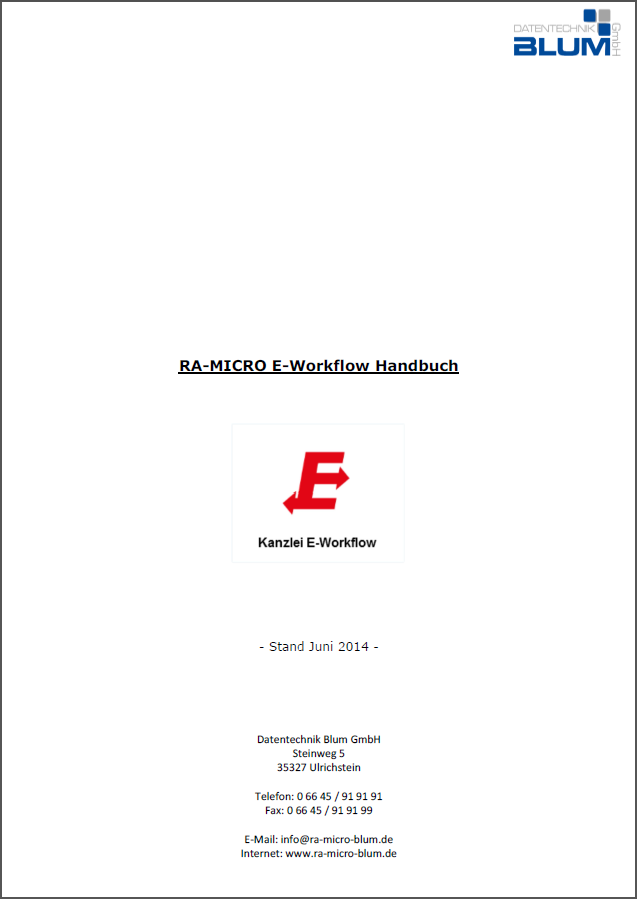 Ra Micro E Workflow Handbuch